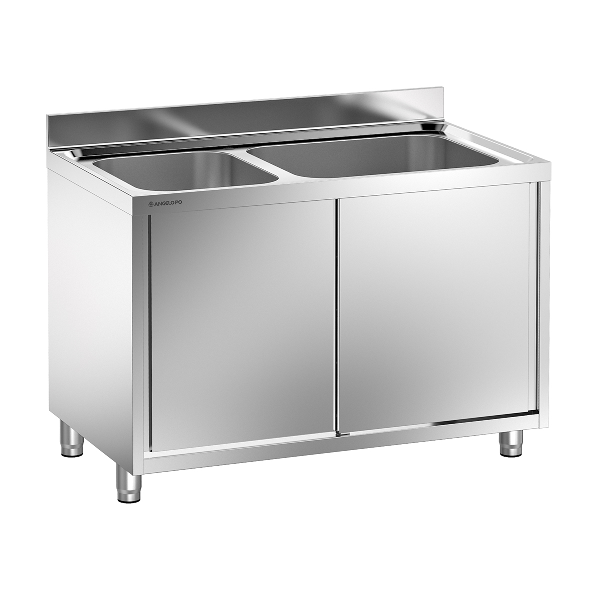 LAVELLO SU ARMADIO 2 VASCHE CM 40X50X25H CM 60X50X30H