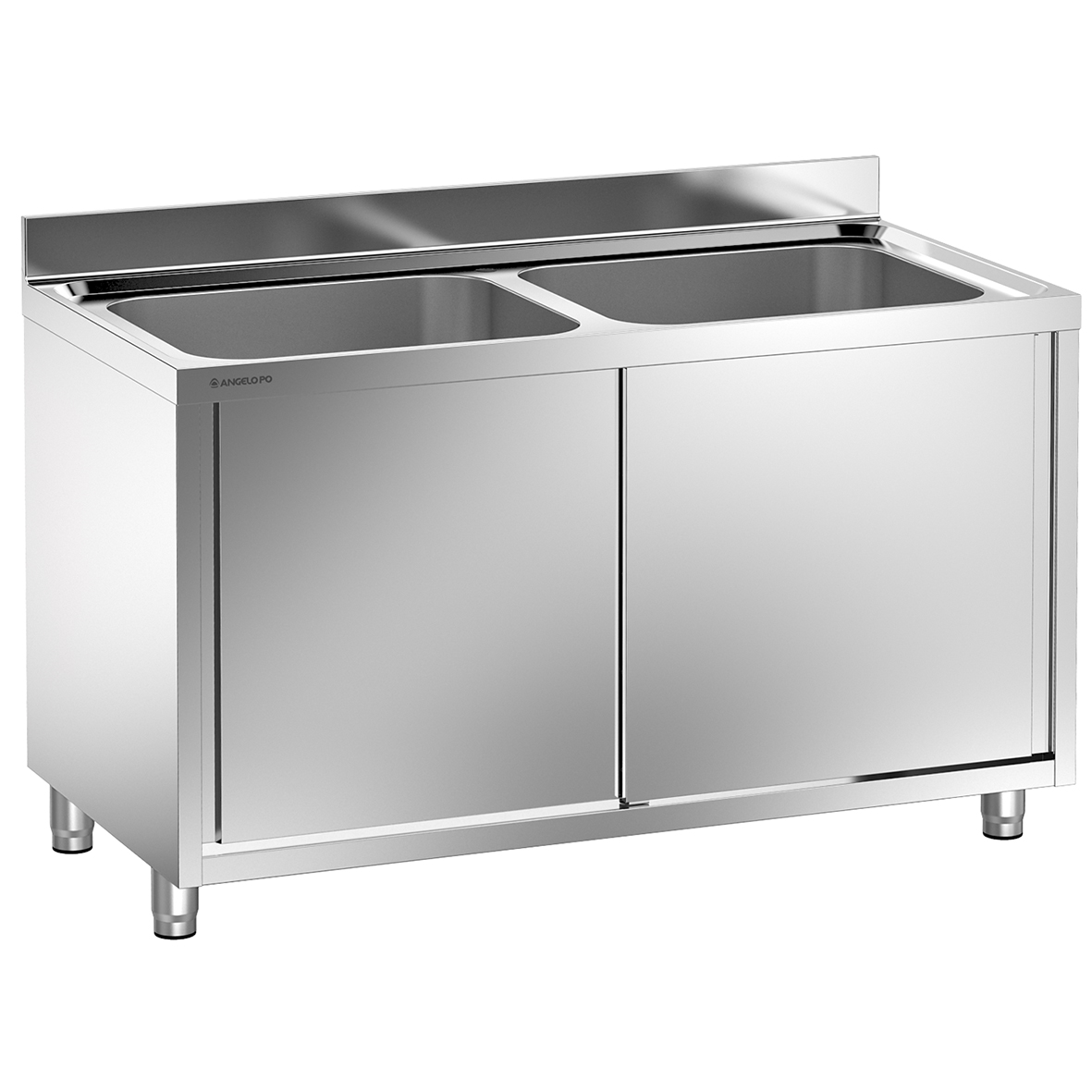 LAVELLO SU ARMADIO 2 VASCHE CM 60X50X30H