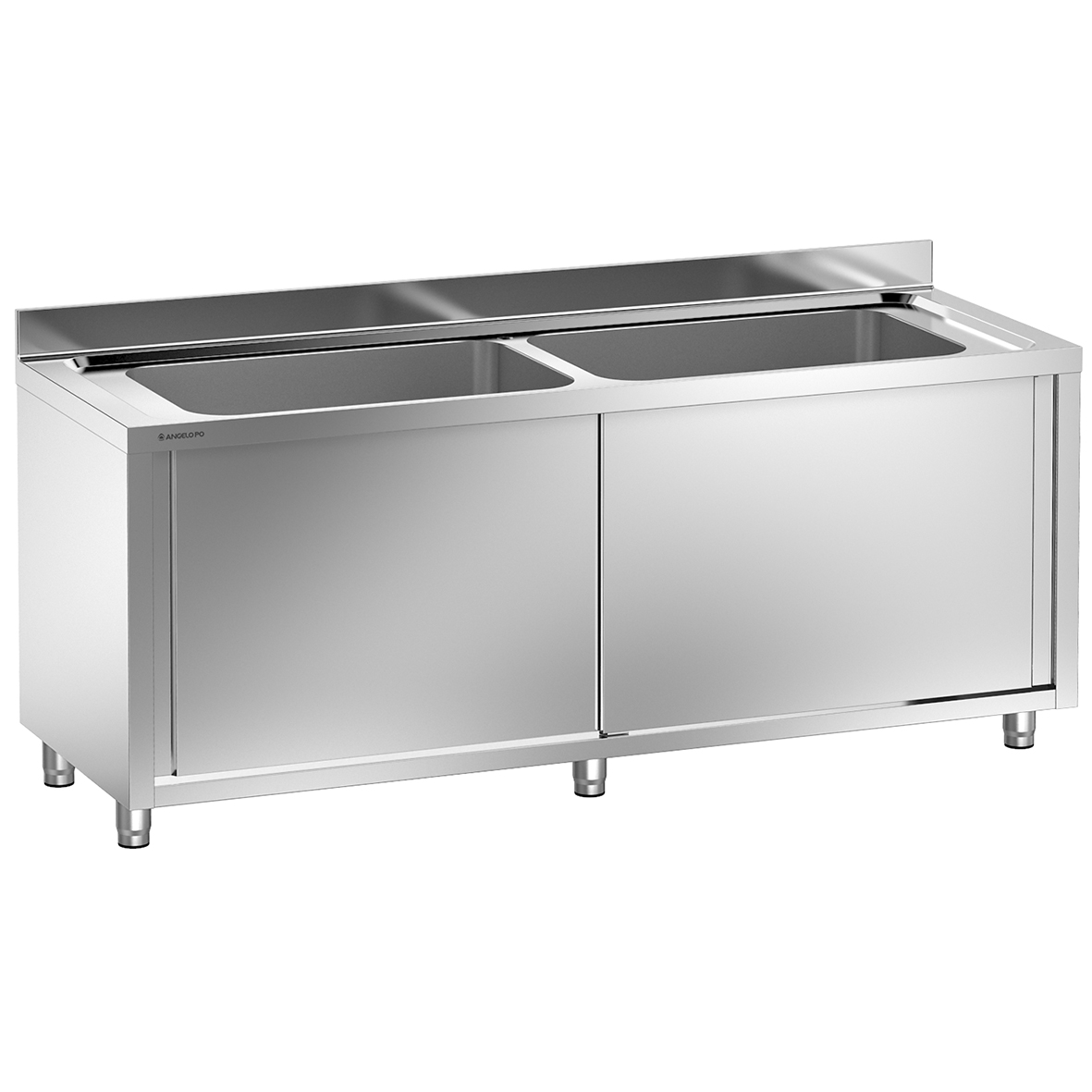 LAVELLO SU ARMADIO 2 VASCHE CM 80X51X30H