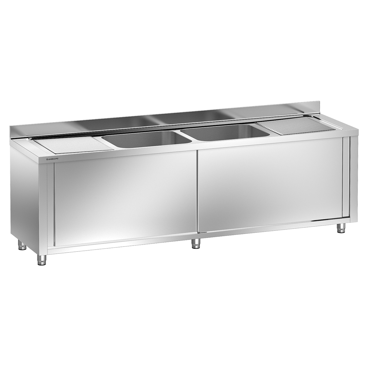 LAVELLO SU ARMADIO 2 VASCHE CM 60X50X30H 2 SGOCCIOLATOI