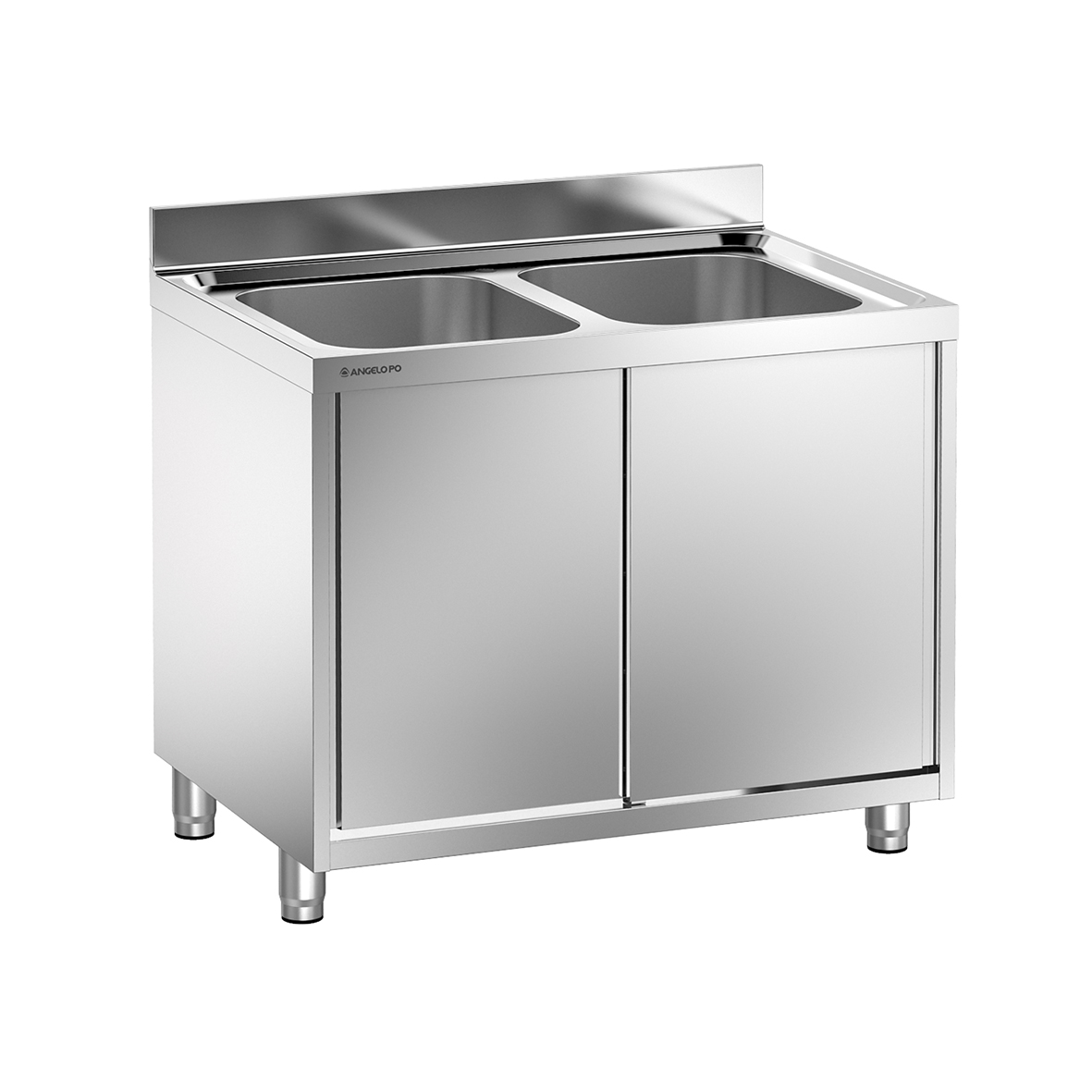 LAVELLO SU ARMADIO 2 VASCHE CM 40X40X25H