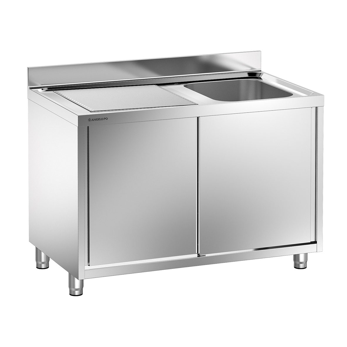 LAVELLO SU ARMADIO 1 VASCA CM 40X40X25H SGOCCIOLATOIO A SINISTRA