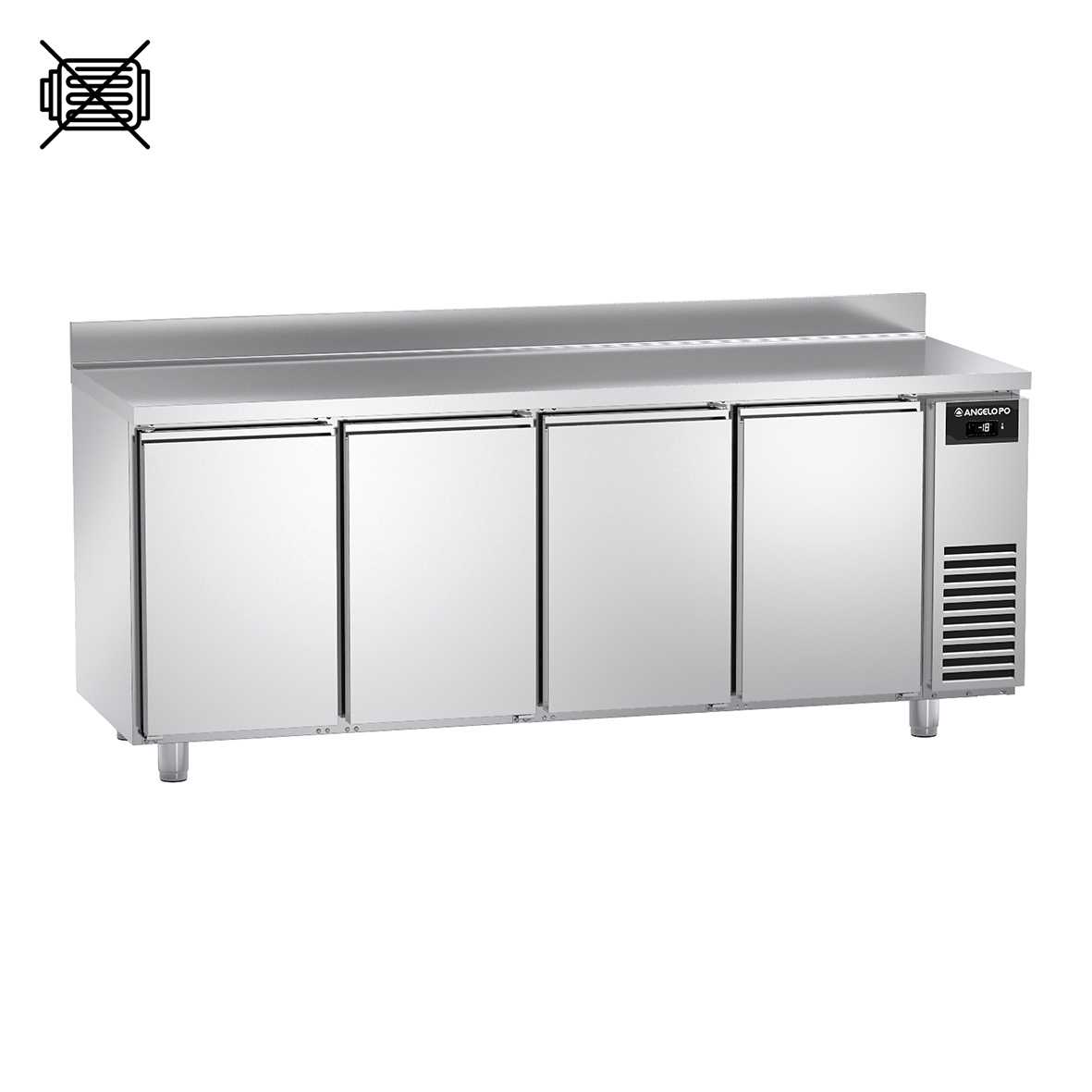 BASE REFRIGERATA -22°C ÷ -15°C PROFONDITA' 70 CM GN 1/1 SENZA MOTORE PIANO CON ALZATINA