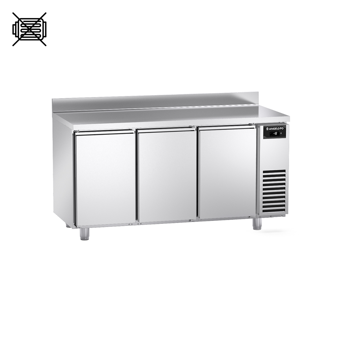 BASE REFRIGERATA -22°C ÷ -15°C PROFONDITA' 70 CM GN 1/1 SENZA MOTORE PIANO CON ALZATINA