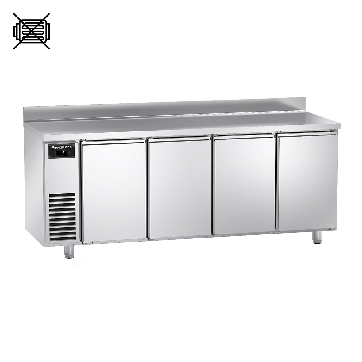 BASE REFRIGERATA -22°C ÷ -15°C PROFONDITA' 70 CM GN 1/1 SENZA MOTORE PIANO CON ALZATINA