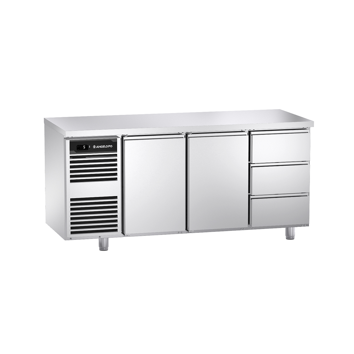 BASE REFRIGERATA -2°C ÷ +10°C PROFONDITA' 70 CM GN 1/1 CON PIANO