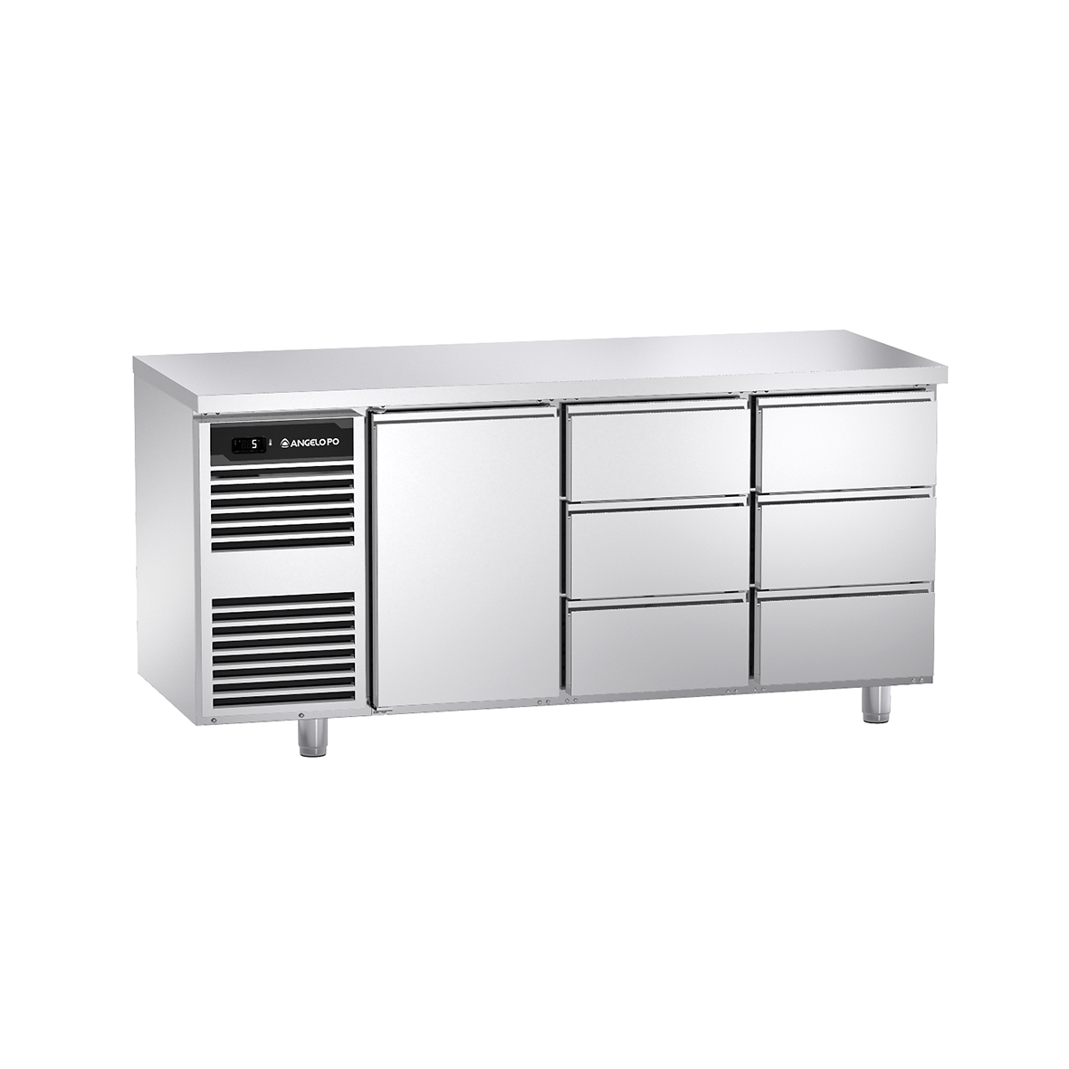 BASE REFRIGERATA -2°C ÷ +10°C PROFONDITA' 70 CM GN 1/1 CON PIANO