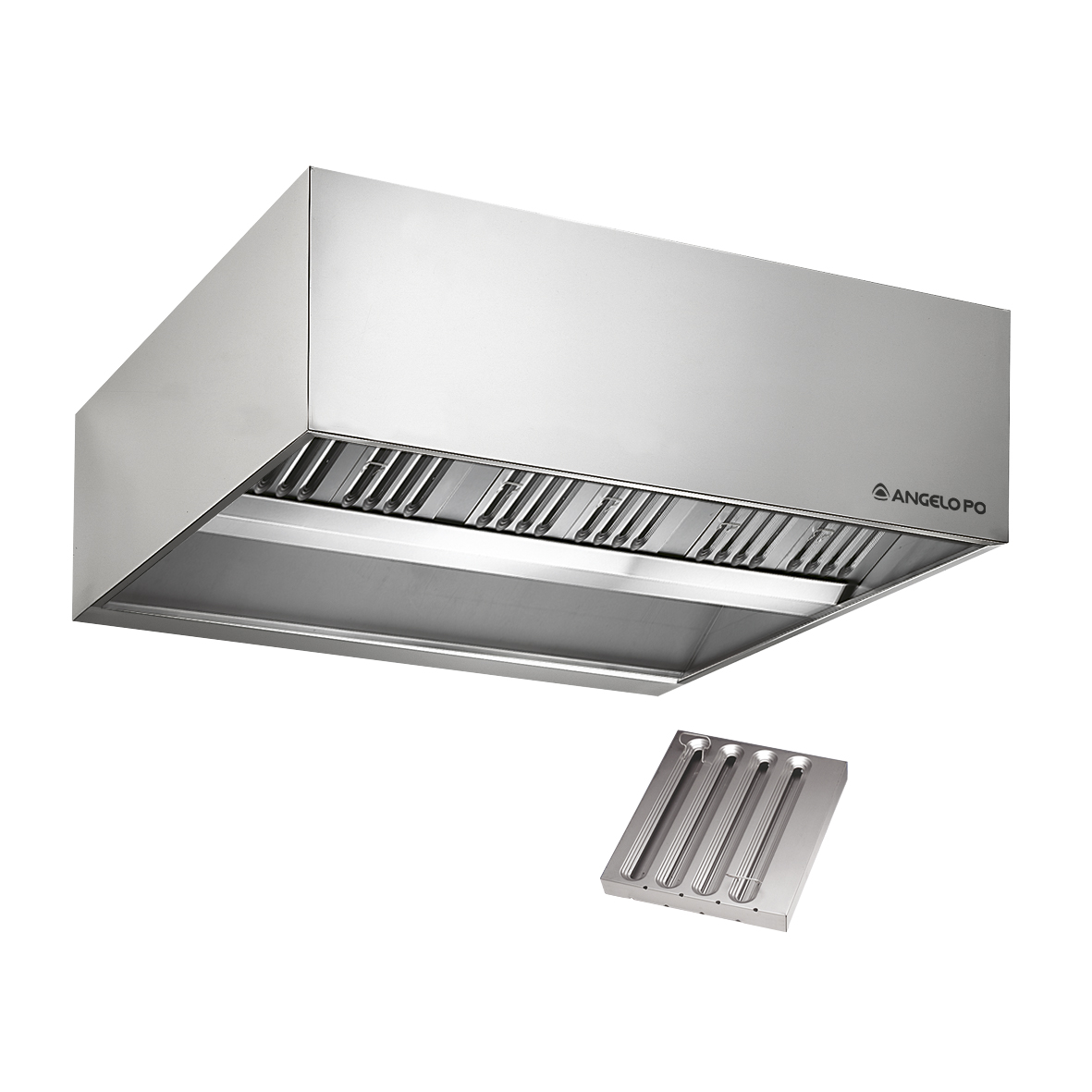 CENTRAL HOOD WITH LABYRINTH FILTER CUBIC OUTLINE