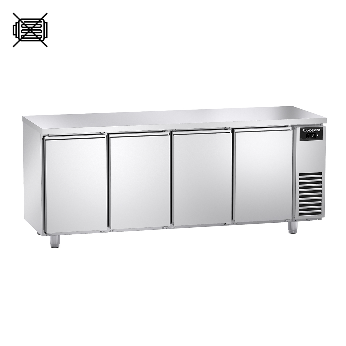 BASE REFRIGERATA -2°C ÷ +10°C PROFONDITA' 70 CM GN 1/1 SENZA MOTORE CON PIANO