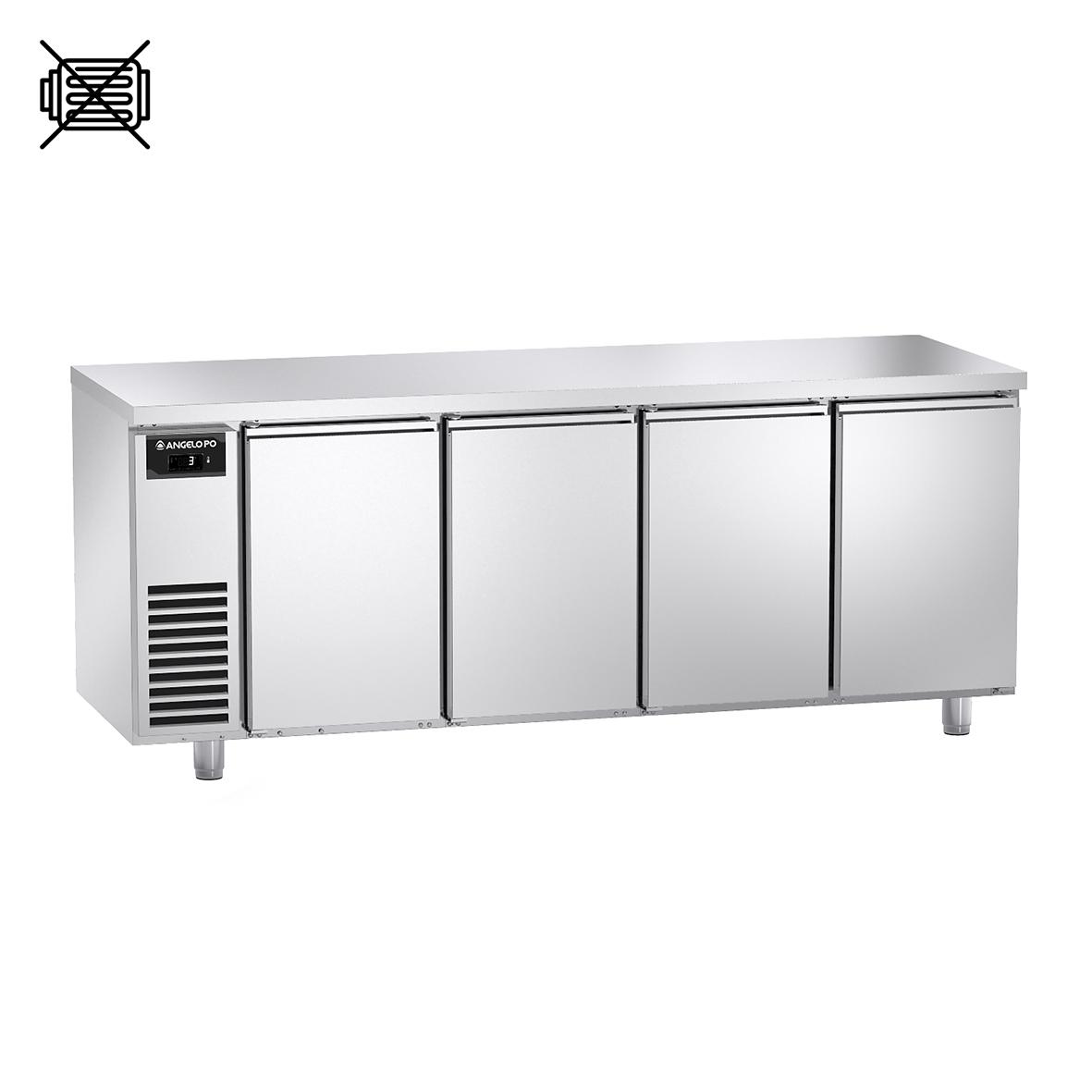 BASE REFRIGERATA -2°C ÷ +10°C PROFONDITA' 70 CM GN 1/1 SENZA MOTORE CON PIANO