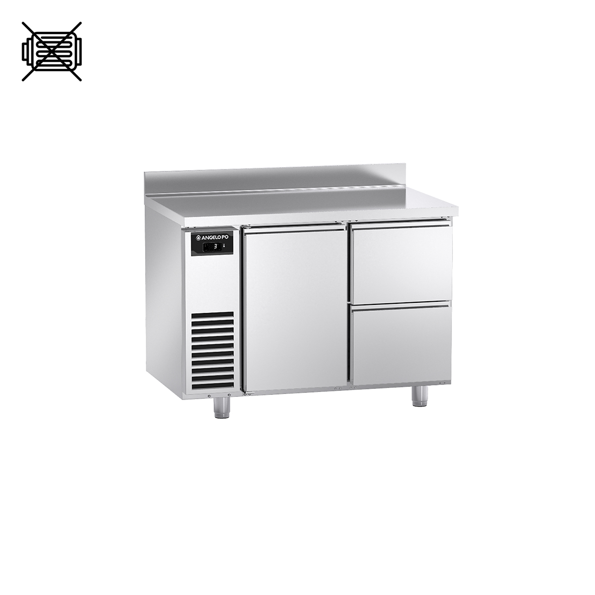 BASE REFRIGERATA -2°C ÷ +10°C PROFONDITA' 70 CM GN 1/1 SENZA MOTORE PIANO CON ALZATINA