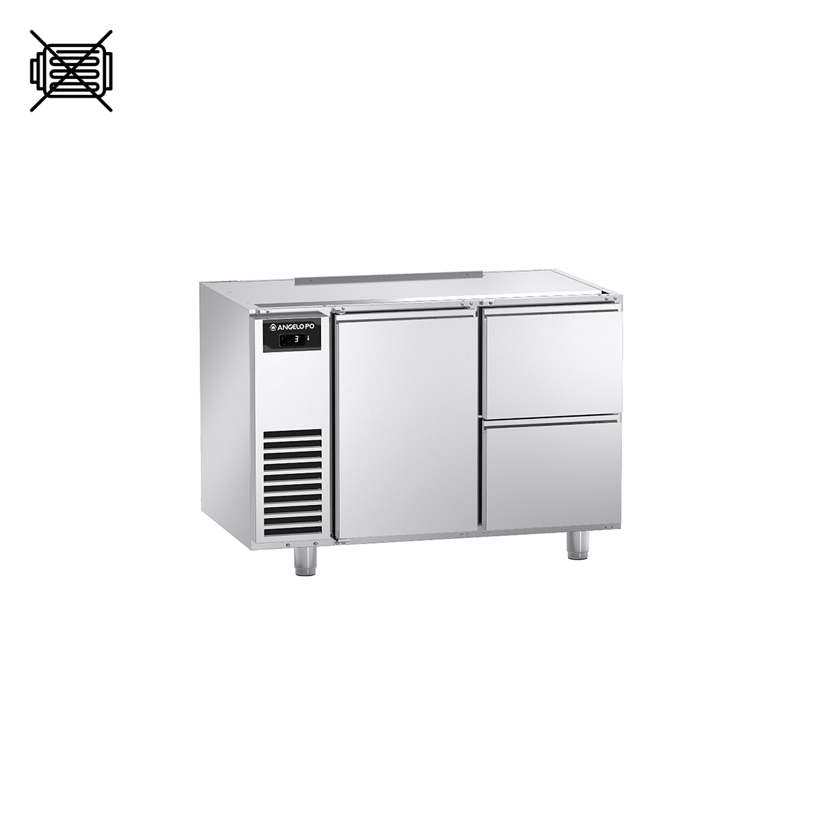 BASE REFRIGERATA -2°C ÷ +10°C PROFONDITA' 70 CM GN 1/1 SENZA MOTORE SENZA PIANO