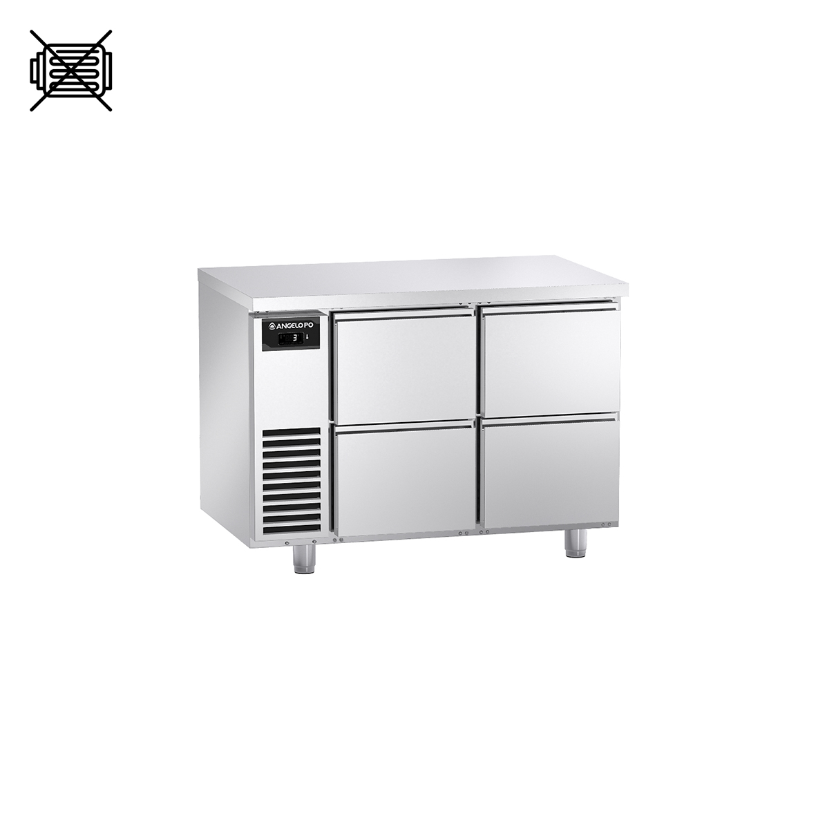 BASE REFRIGERATA -2°C ÷ +10°C PROFONDITA' 70 CM GN 1/1 SENZA MOTORE CON PIANO