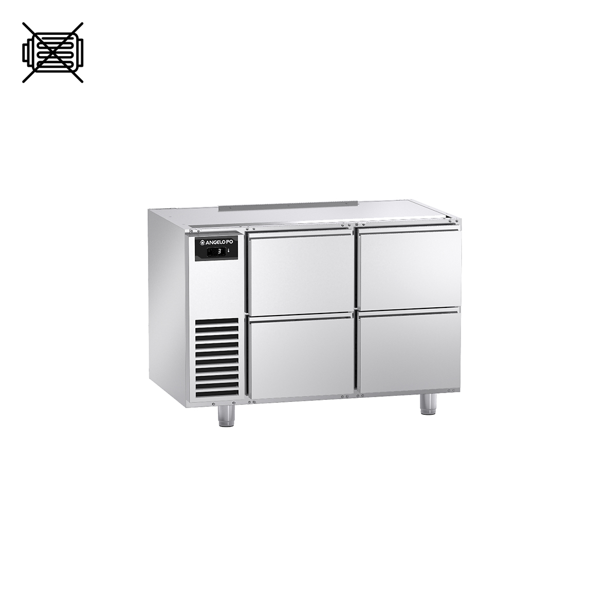 BASE REFRIGERATA -2°C ÷ +10°C PROFONDITA' 70 CM GN 1/1 SENZA MOTORE SENZA PIANO