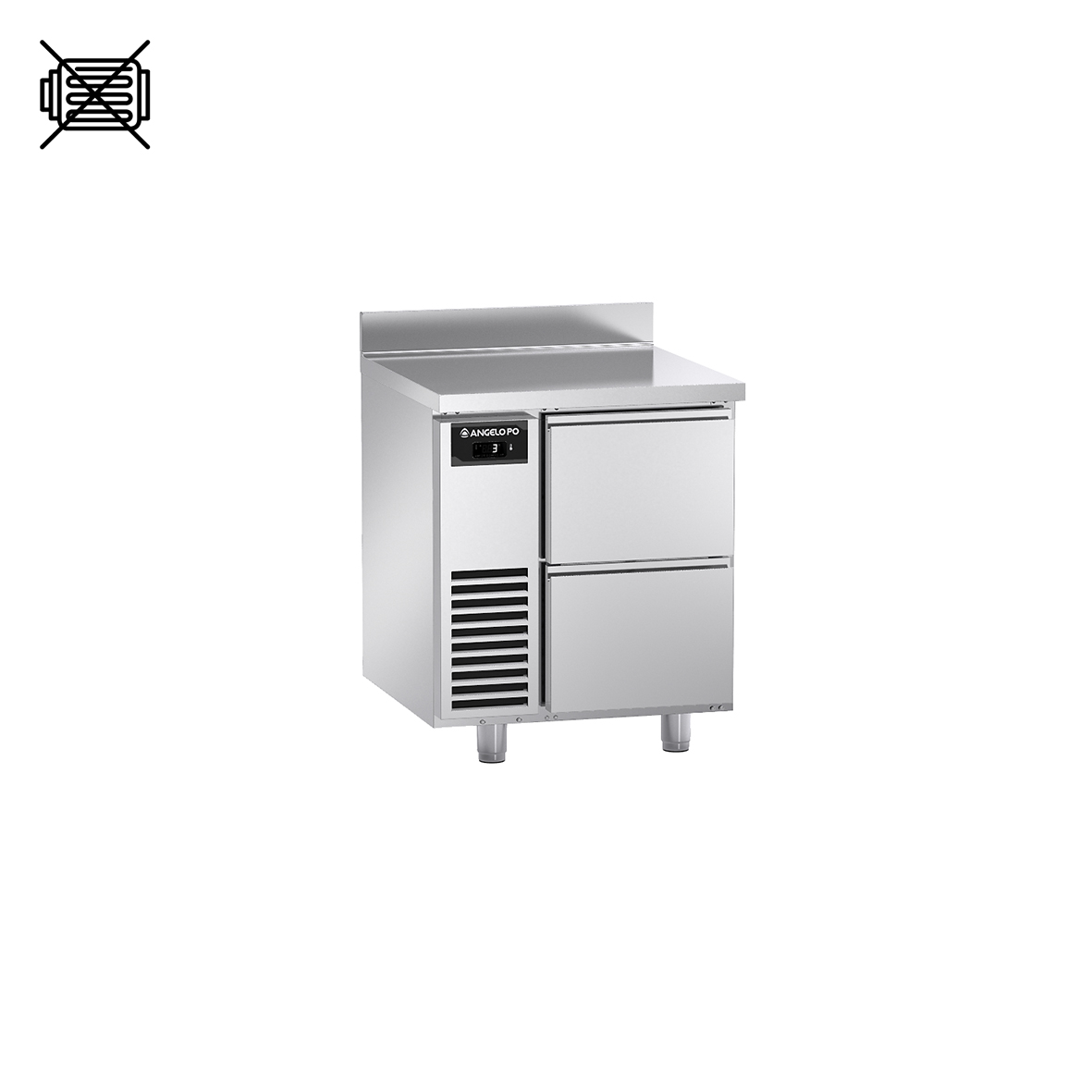 BASE REFRIGERATA -2°C ÷ +10°C PROFONDITA' 70 CM GN 1/1 SENZA MOTORE PIANO CON ALZATINA