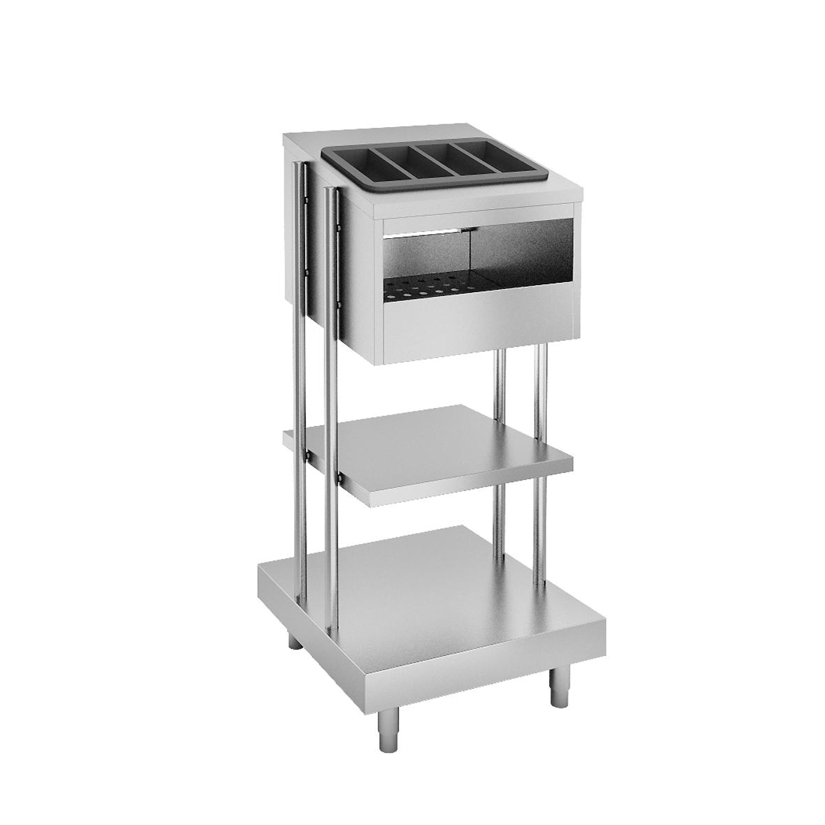 SERVING UNIT FOR TRAYS, BREAD, GLASSES, CUTLERY