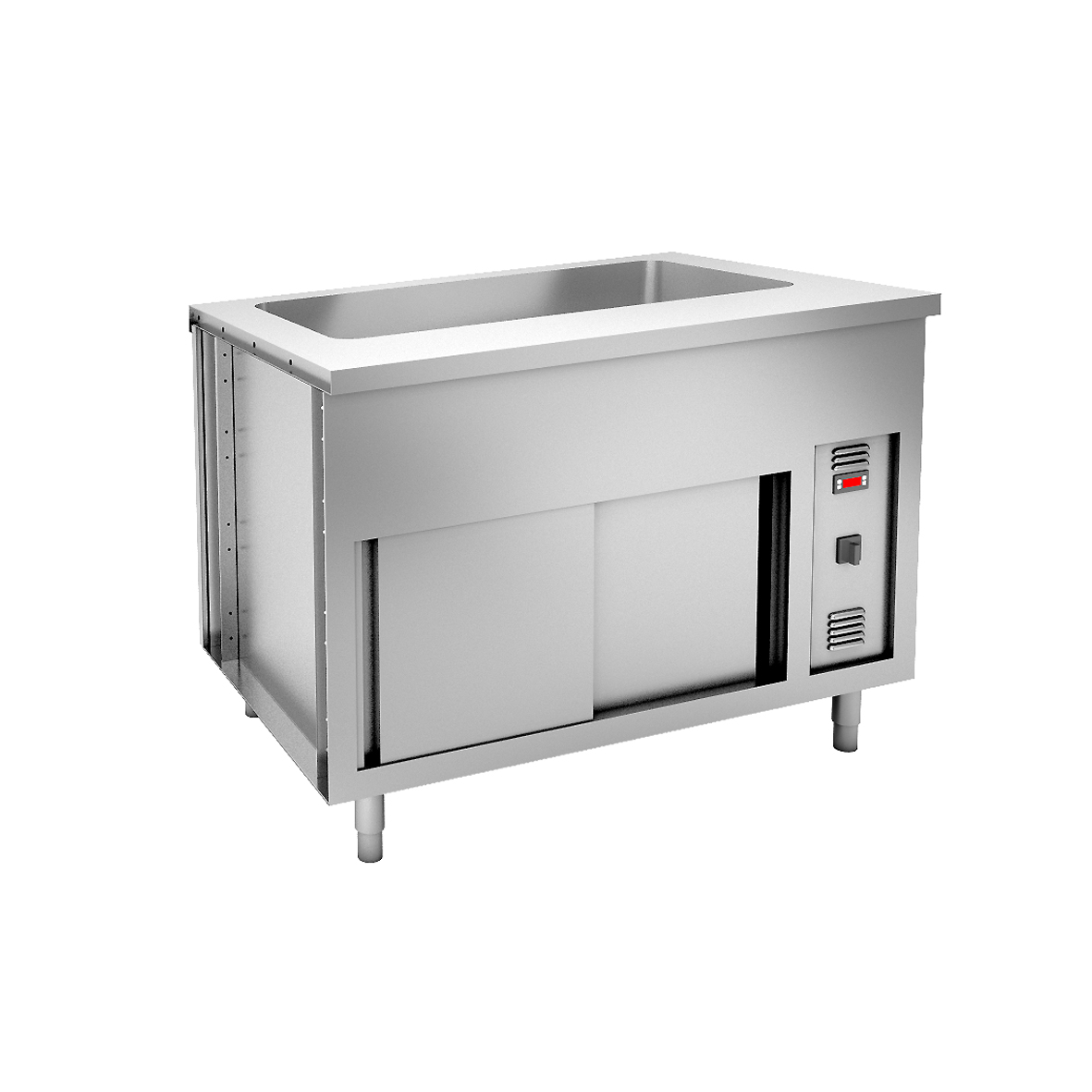 BAIN MARIE WELL ON ELEMENT HEATED CUPBOARD  - 2 GN