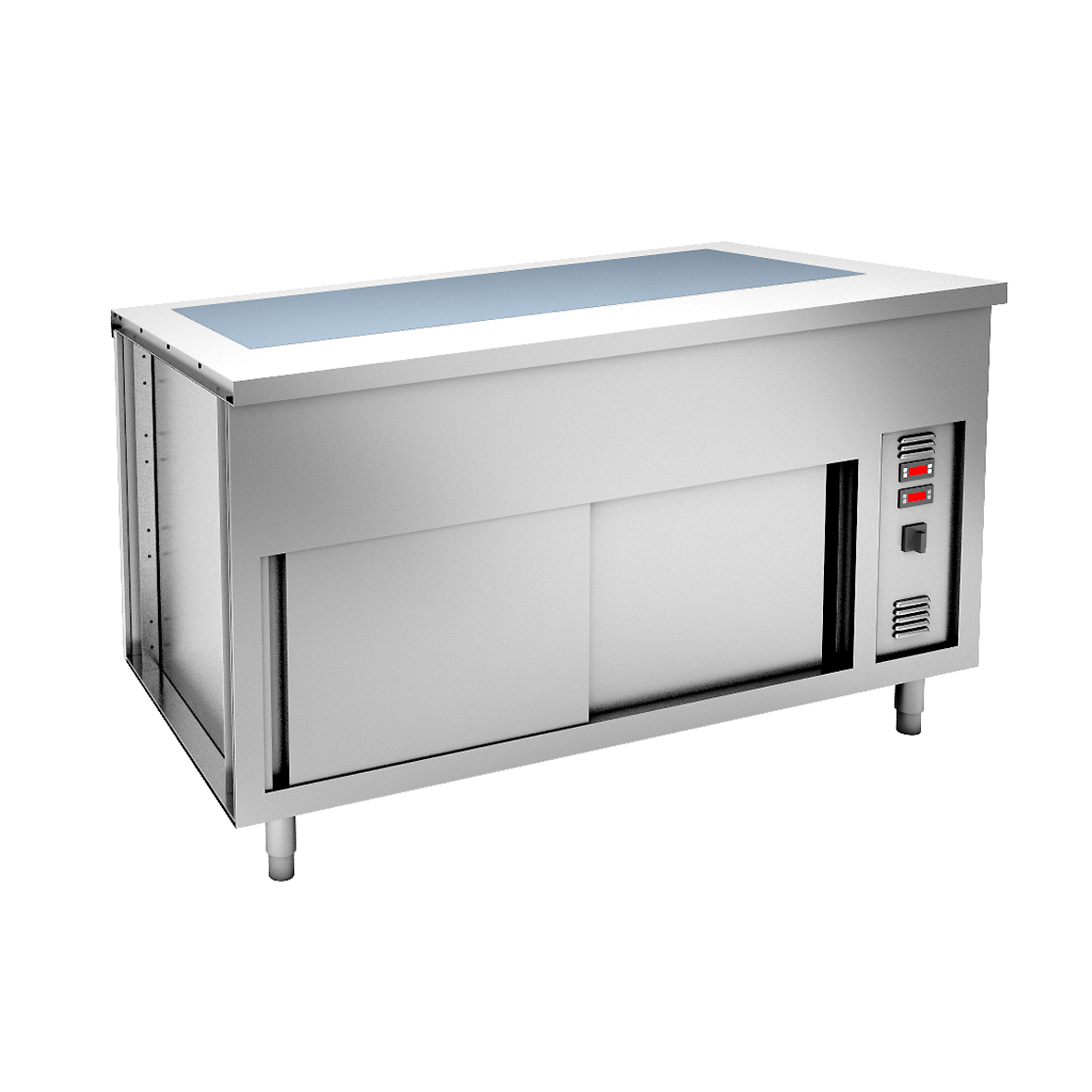 HOT TOP IN TEMPERED GLASS ON ELEMENT HEATED CUPBOARD - 4 GN