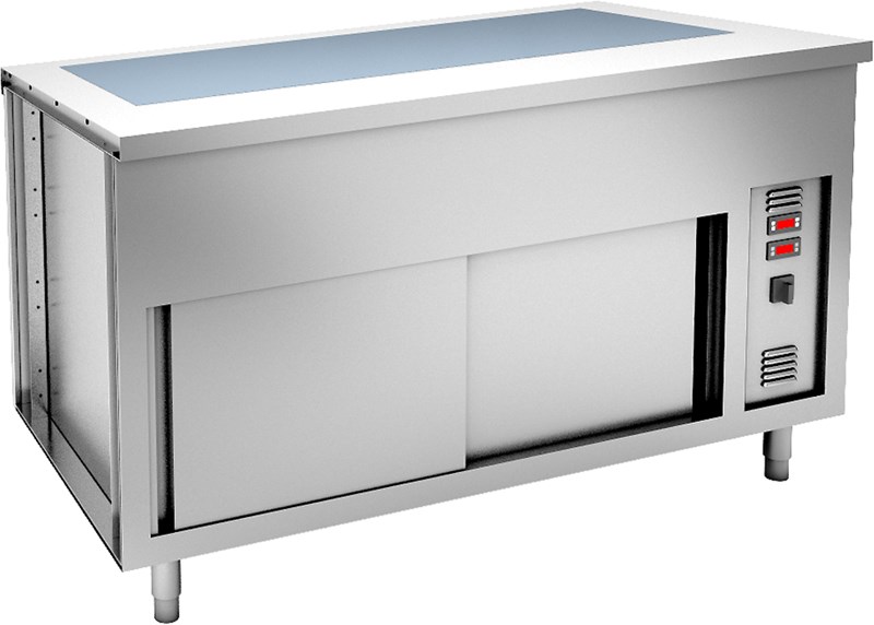 HOT TOP IN TEMPERED GLASS ON ELEMENT HEATED CUPBOARD - 4 GN