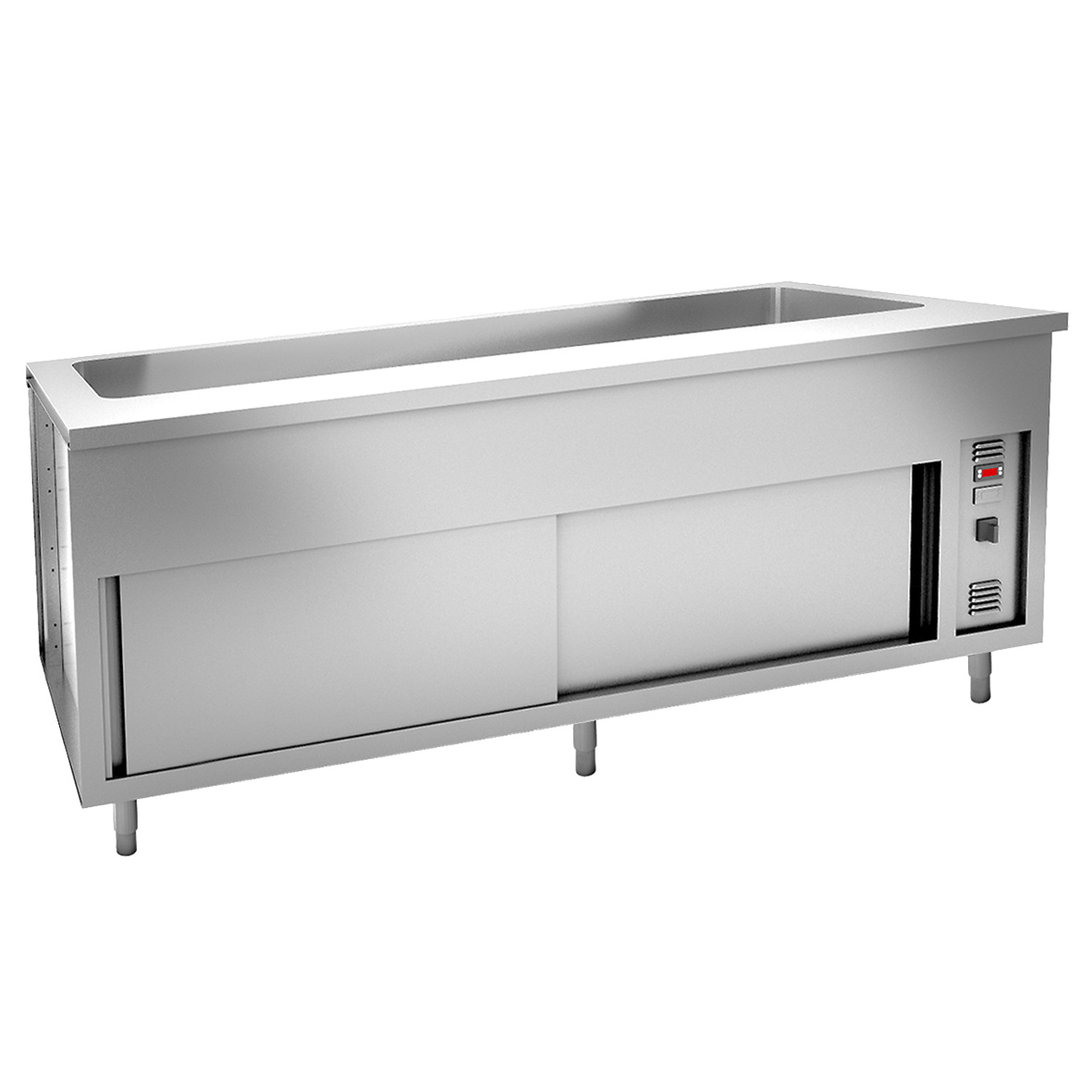 BAIN MARIE WELL ON ELEMENT HEATED CUPBOARD  - 6 GN