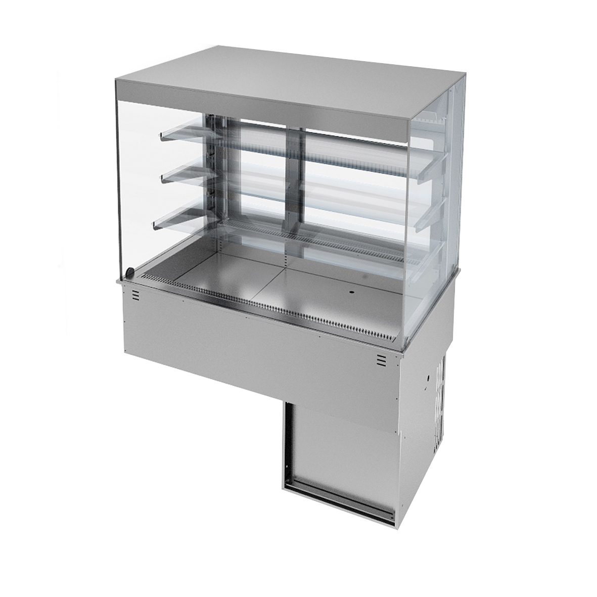 VETRINA VENTILATA A 3 LIVELLI CON TENDINA DROP-IN - 3 GN