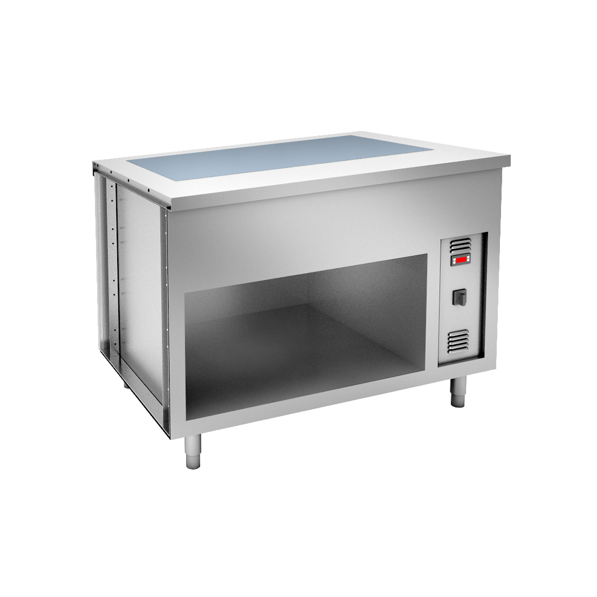 HOT TOP IN TEMPERED GLASS ON OPEN CUPBOARD - 3 GN