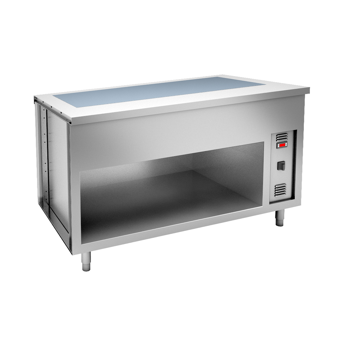 HOT TOP IN TEMPERED GLASS ON OPEN CUPBOARD - 4 GN