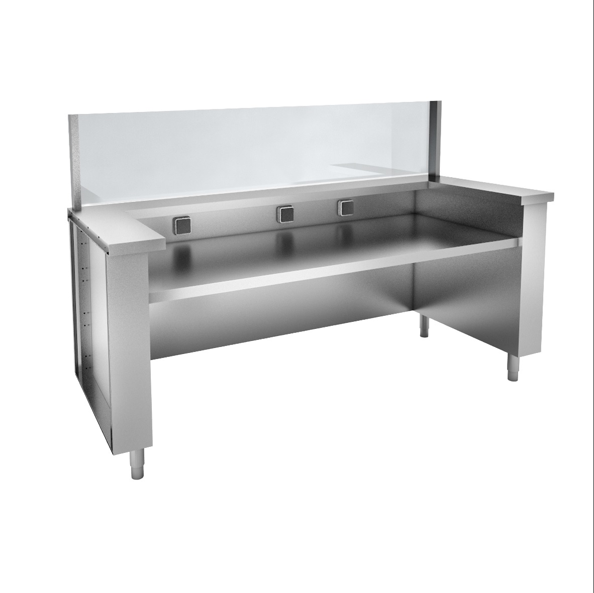 COOKING RANGE INSERTION ELEMENT WITH PROTECTION GLASS