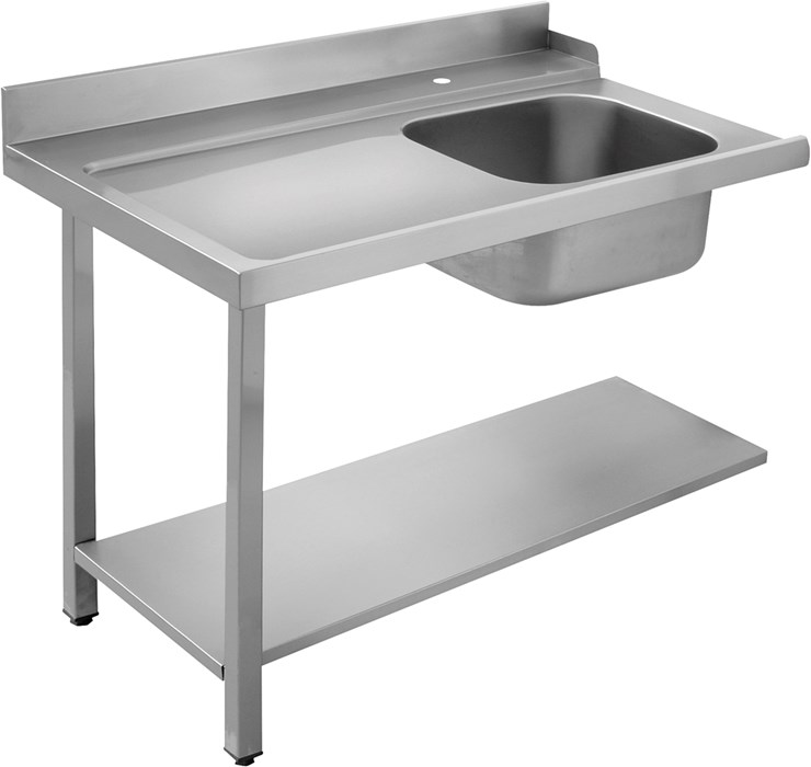 SORTING TABLE WITH SINK  - BASKET EXIT ON THE RIGHT