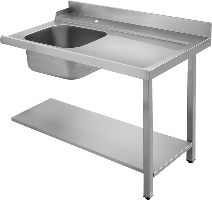SORTING TABLE WITH SINK - BASKET EXIT ON THE LEFT