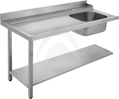 SORTING TABLE WITH SINK  - BASKET EXIT ON THE RIGHT