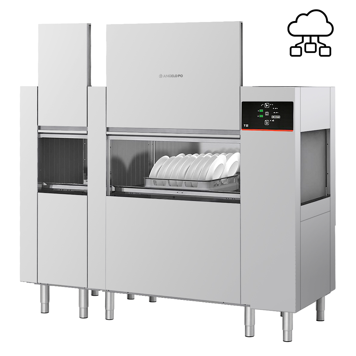 LAVE-VAISSELLE AVANCEMENT AUTOMATIQUE 200 PANIERS/HEURE - SORTIE PANIER GAUCHE