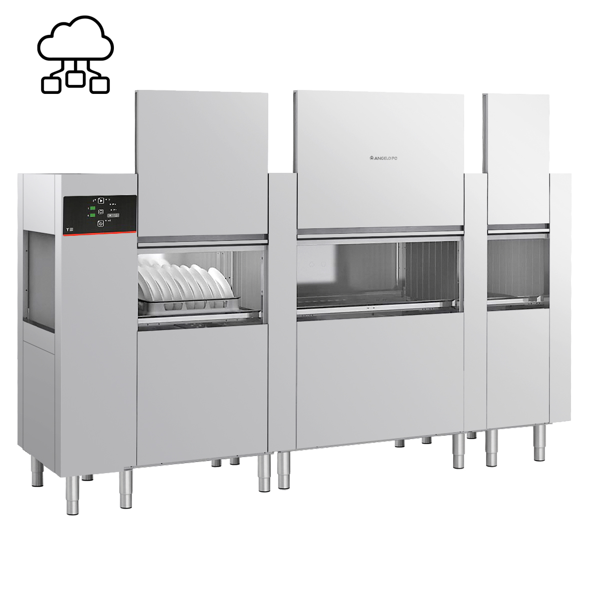 LAVE-VAISSELLE AVANCEMENT AUTOMATIQUE 270 PANIERS/HEURE - SORTIE PANIER DROITE