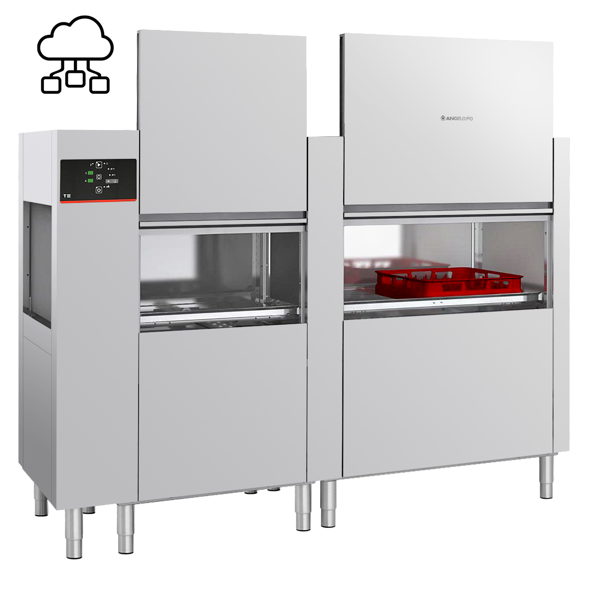 LAVE-VAISSELLE AVANCEMENT AUTOMATIQUE 270 PANIERS/HEURE - SORTIE PANIER DROITE