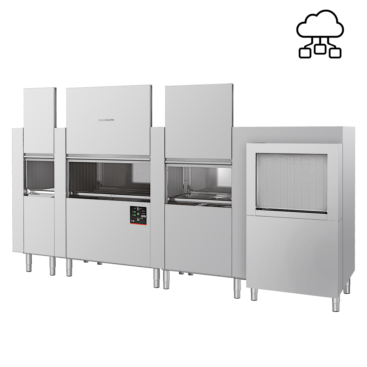 LAVE-VAISSELLE AVANCEMENT AUTOMATIQUE 320 PANIERS/HEURE - EN ANGLE - SORTIE PANIER GAUCHE