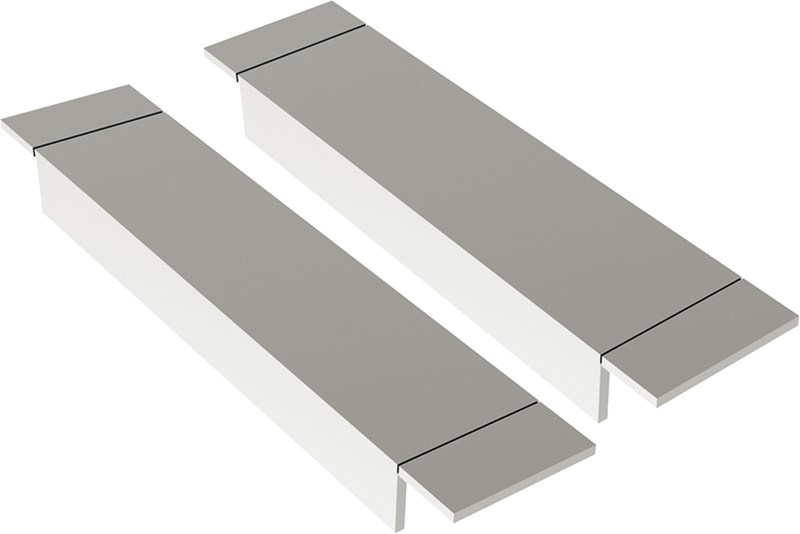2 STAINLESS STEEL BRIDGE BARS FOR UPPER REFRIGERATED TOP, 33 CM DEPTH
