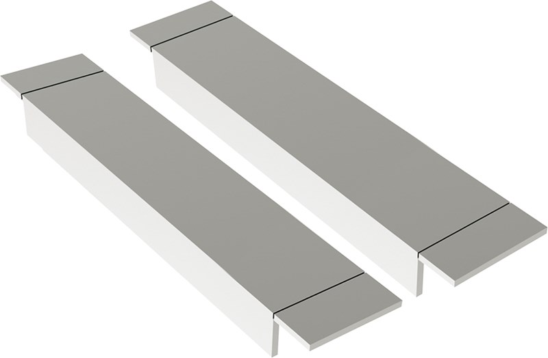 2 STAINLESS STEEL BRIDGE BARS FOR UPPER REFRIGERATED TOP, 37 CM DEPTH